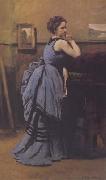 La dame en bleu (mk11) Jean Baptiste Camille  Corot